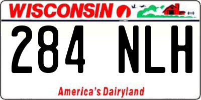WI license plate 284NLH