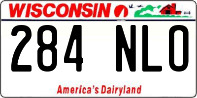 WI license plate 284NLO