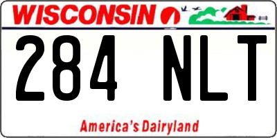 WI license plate 284NLT