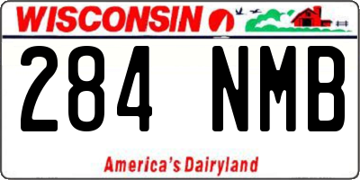 WI license plate 284NMB