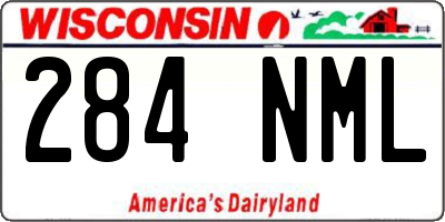 WI license plate 284NML