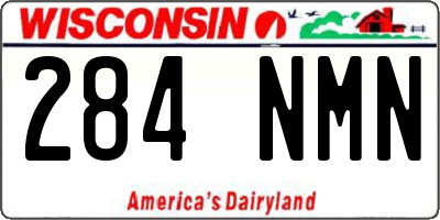 WI license plate 284NMN