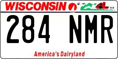 WI license plate 284NMR