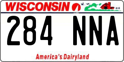WI license plate 284NNA