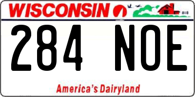 WI license plate 284NOE