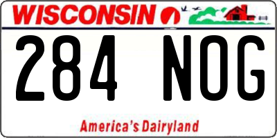 WI license plate 284NOG