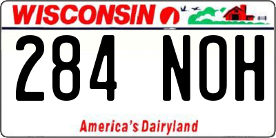 WI license plate 284NOH