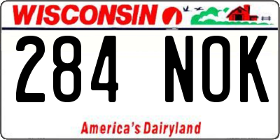 WI license plate 284NOK
