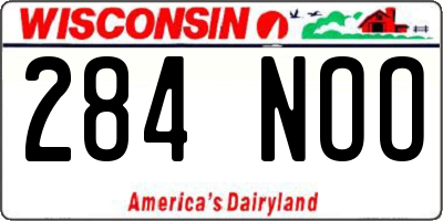 WI license plate 284NOO