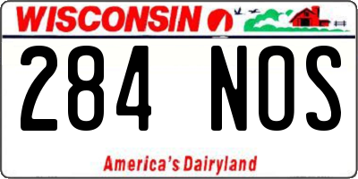 WI license plate 284NOS