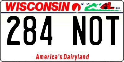 WI license plate 284NOT