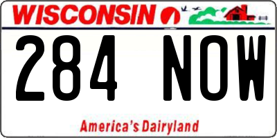 WI license plate 284NOW