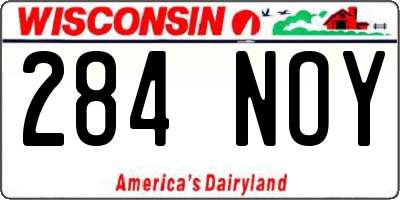 WI license plate 284NOY