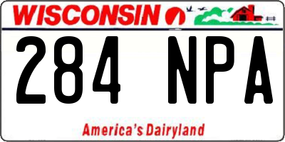 WI license plate 284NPA