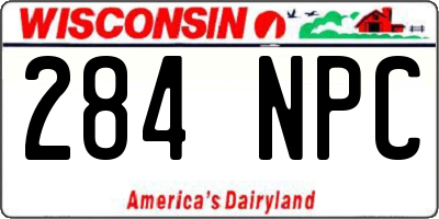 WI license plate 284NPC