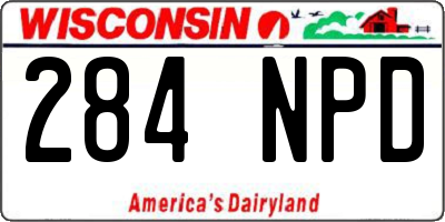 WI license plate 284NPD