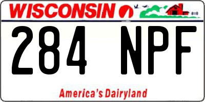 WI license plate 284NPF