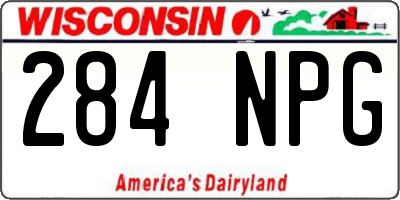 WI license plate 284NPG