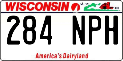 WI license plate 284NPH
