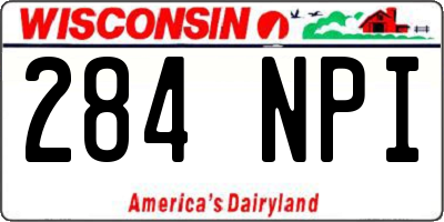 WI license plate 284NPI