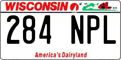 WI license plate 284NPL