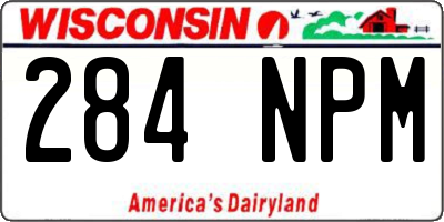 WI license plate 284NPM