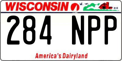 WI license plate 284NPP