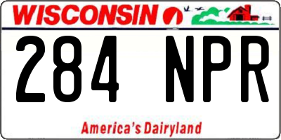 WI license plate 284NPR