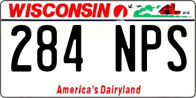 WI license plate 284NPS
