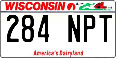 WI license plate 284NPT