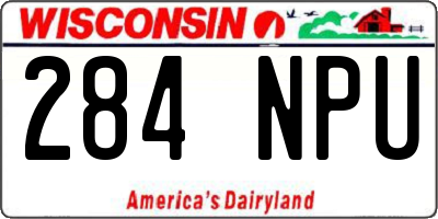 WI license plate 284NPU