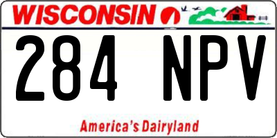 WI license plate 284NPV