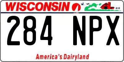 WI license plate 284NPX