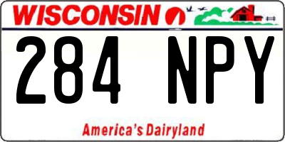 WI license plate 284NPY