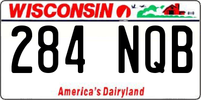 WI license plate 284NQB