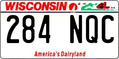 WI license plate 284NQC