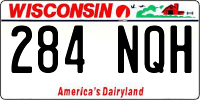 WI license plate 284NQH