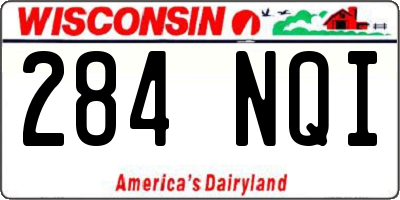 WI license plate 284NQI