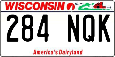 WI license plate 284NQK