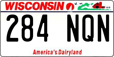 WI license plate 284NQN