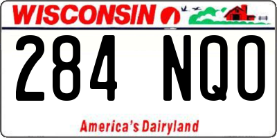 WI license plate 284NQO