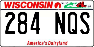 WI license plate 284NQS