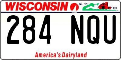 WI license plate 284NQU