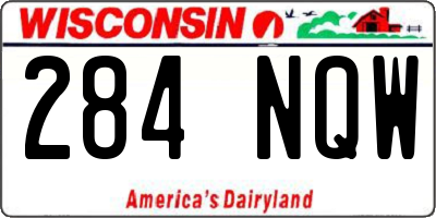 WI license plate 284NQW