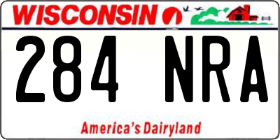 WI license plate 284NRA
