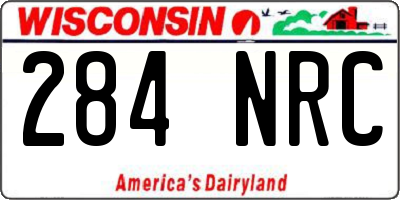 WI license plate 284NRC