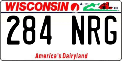 WI license plate 284NRG