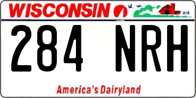 WI license plate 284NRH
