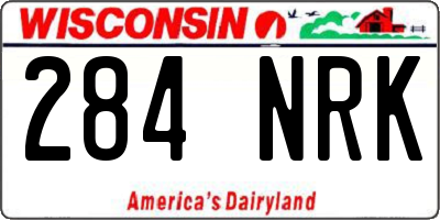 WI license plate 284NRK