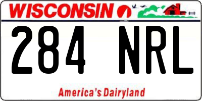WI license plate 284NRL